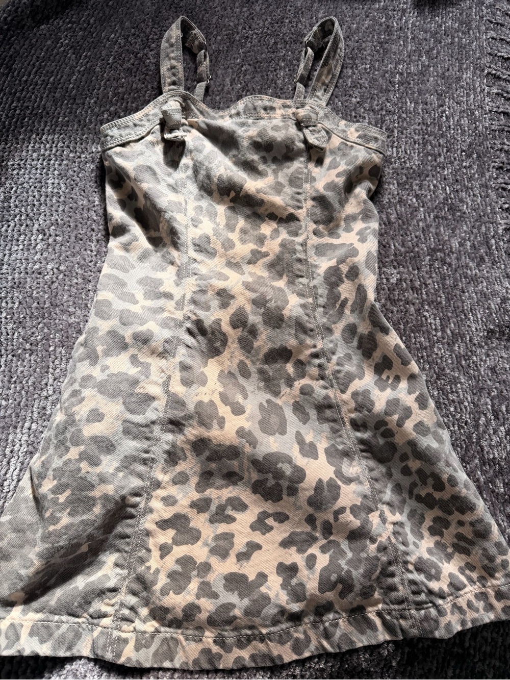 abercrombie kids Beige and Gray Leopard-Print Casual Dress